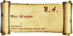 Miu Alajos névjegykártya